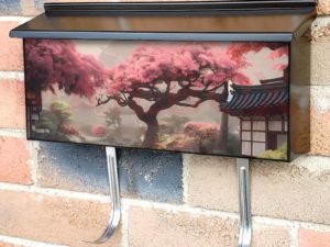 Cherry Tree Blossoming in Japan Townhouse Mailbox Cover