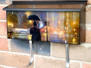 Rainy Evening in London Townhouse Mailbox Cover