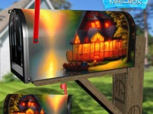 Cottage at the Lake Decorative Rural Farm Mailbox Cover