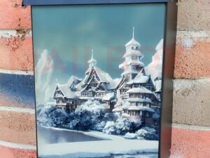 Castle at the Frozen River Colonial Mailbox Cover