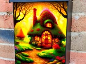 Elf House in the Sunset Colonial Mailbox Cover