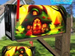 Elf House in the Sunset Decorative Rural Farm Mailbox Cover