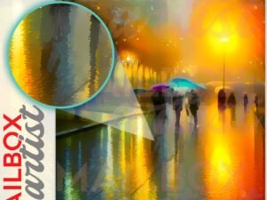 Summer Rain in the Park Colonial Mailbox Cover