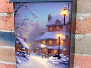 Beautiful Winter Home Colonial Mailbox Cover