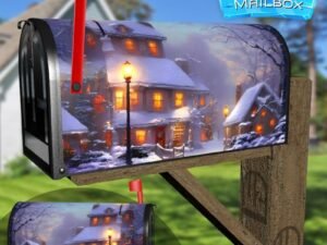 Beautiful Winter Home Decorative Rural Farm Mailbox Cover