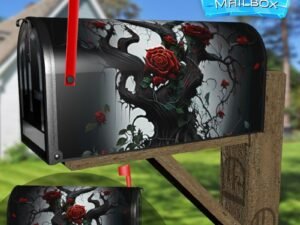 Gothic Garden with Roses #7 Decorative Rural Farm Mailbox Cover