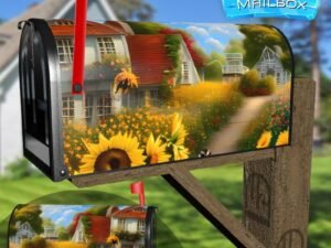 Sunflower Cottage #7 Decorative Rural Farm Mailbox Cover