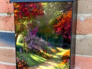 Flower Path Through the Woods Colonial Mailbox Cover