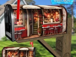 Cozy Coffee House #2 Decorative Rural Farm Mailbox Cover