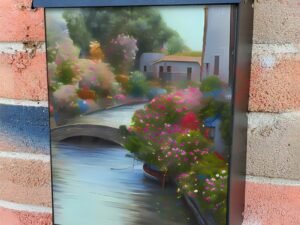 Canal in the Village Colonial Mailbox Cover