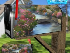 Canal in the Village Decorative Rural Farm Mailbox Cover