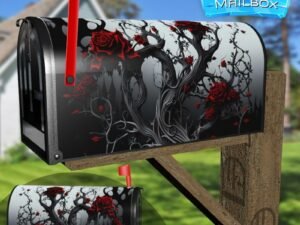 Gothic Garden with Roses #9 Decorative Rural Farm Mailbox Cover