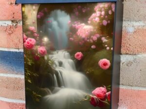 The Rose Waterfall Colonial Mailbox Cover