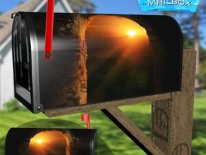 Sunrise Over the Hills Decorative Rural Farm Mailbox Cover