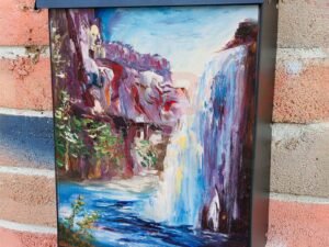 Summer Waterfall Colonial Mailbox Cover