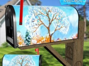 Four Seasons Tree - Winter Decorative Rural Farm Mailbox Cover