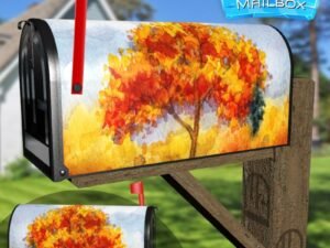 Four Seasons Tree - Fall Decorative Rural Farm Mailbox Cover
