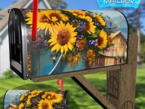 Sunflower Cottage #8 Decorative Rural Farm Mailbox Cover