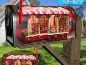 Cozy Coffee House #3 Decorative Rural Farm Mailbox Cover