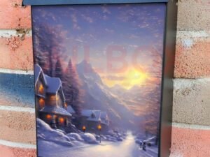 Cold Day in the Village Colonial Mailbox Cover