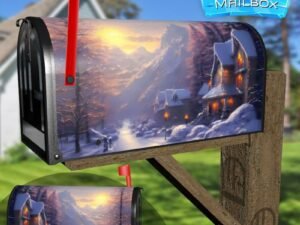 Cold Day in the Village Decorative Rural Farm Mailbox Cover