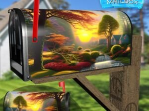 Sunset in August Decorative Rural Farm Mailbox Cover