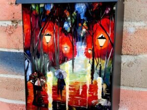 Rainy November Evening Colonial Mailbox Cover