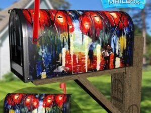 Rainy November Evening Decorative Rural Farm Mailbox Cover