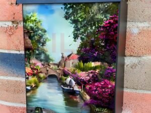 Beautiful Summer Canal Colonial Mailbox Cover