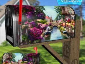 Beautiful Summer Canal Decorative Rural Farm Mailbox Cover