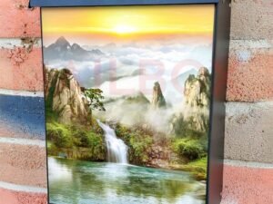 Summer Lake with Waterfall Colonial Mailbox Cover