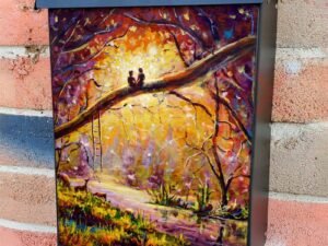 Couple in the Magical Forest Colonial Mailbox Cover