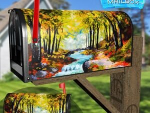 River in the Summer Forest Decorative Rural Farm Mailbox Cover