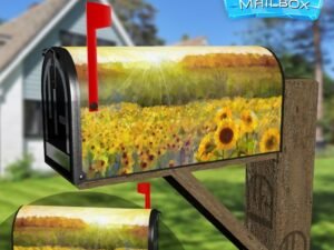Blossoming Sunflower Field Decorative Rural Farm Mailbox Cover