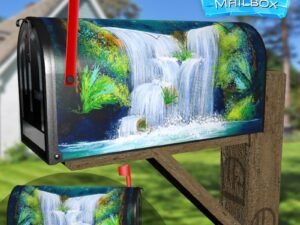 Waterfall in the Deep Forest Decorative Rural Farm Mailbox Cover