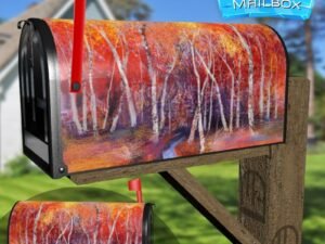 Colorful Autumn Trees Landscape Decorative Rural Farm Mailbox Cover