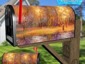 Fallen Autumn Leaves Decorative Rural Farm Mailbox Cover