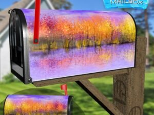 Abstract Autumn Trees Decorative Rural Farm Mailbox Cover