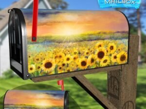 Rural Sunflower Field Decorative Rural Farm Mailbox Cover