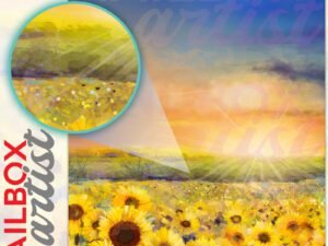 Rural Sunflower Field Colonial Mailbox Cover