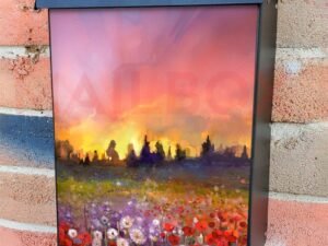 Poppy and Daisy Field Colonial Mailbox Cover