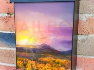 Golden Daisy Flowers in the Sunset Colonial Mailbox Cover