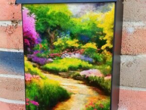 Flower Path to the Woods Colonial Mailbox Cover