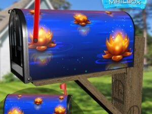 Waterlilies in the Sunset Decorative Rural Farm Mailbox Cover