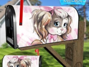 Valentine's Day Puppy and Hearts #1 Decorative Rural Farm Mailbox Cover