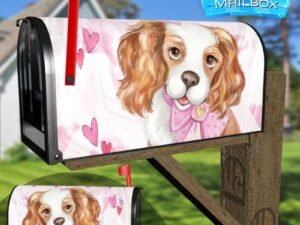 Valentine's Day Puppy and Hearts #3 Decorative Rural Farm Mailbox Cover