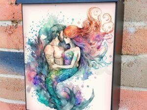 Beautiful Mermaid and Merman #5 Colonial Mailbox Cover