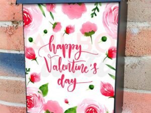 Valentine's Day Roses and Hearts Colonial Mailbox Cover