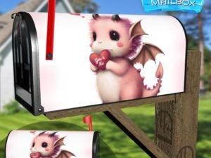 Cute Valentine's Dragon Decorative Rural Farm Mailbox Cover