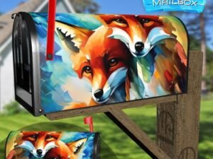 Pretty Fox Couple Decorative Rural Farm Mailbox Cover